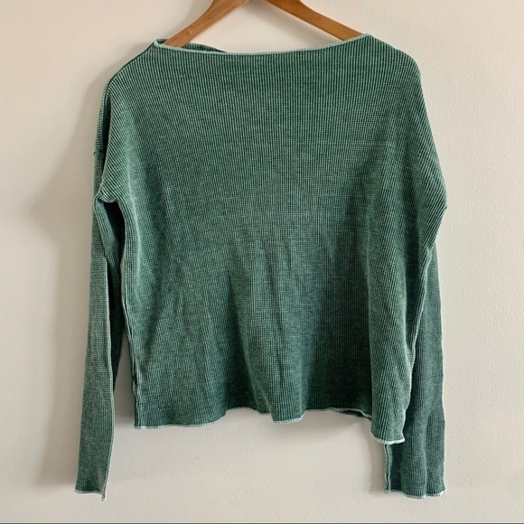 GO COUTURE NWOT 90s Y2K Boxy Stitch Hem Knit Long Sleeve Tee Shirt - Picture 4 of 10